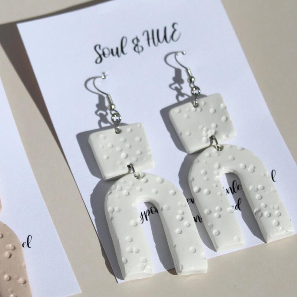 Natural White Clay Earrings